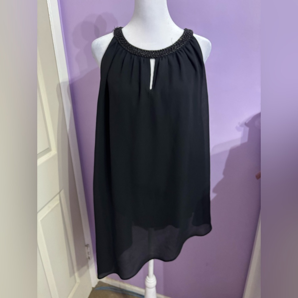 Lane Bryant Beaded Flowy Side-Low Blouse